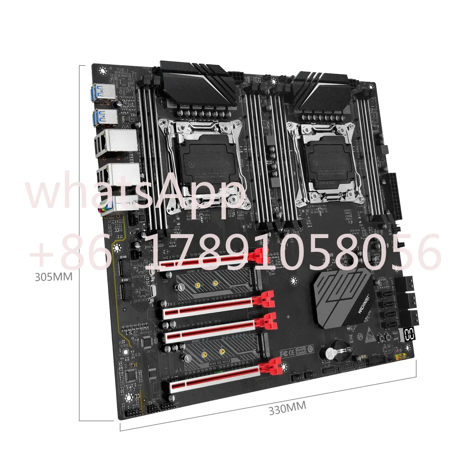 MACHINIST X99 Dual CPU Motherboard LGA 2011-3 Support Dual Xeon Processor and Dual M.2 Slot 8 DDR4 RAM USB3.0 X99 D8 MAX