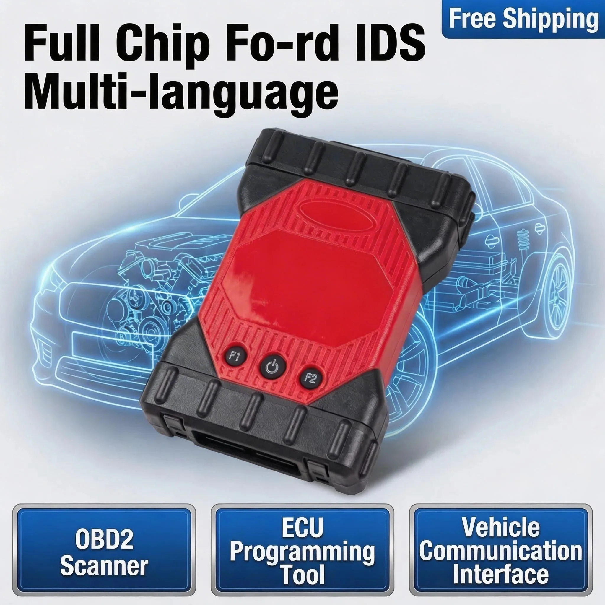 Диагностический инструмент VC-M3 с поддержкой CAN-FD и DoIP UCDS OBD2, полнофункциональный чип для профессиональной диагностики и программирования Ford IDS.