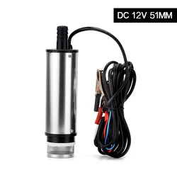 Bomba elétrica de óleo diesel para carro 12v, 12l/min, mini transferência de óleo de água, reabastecimento, bomba submersível de aço inoxidável