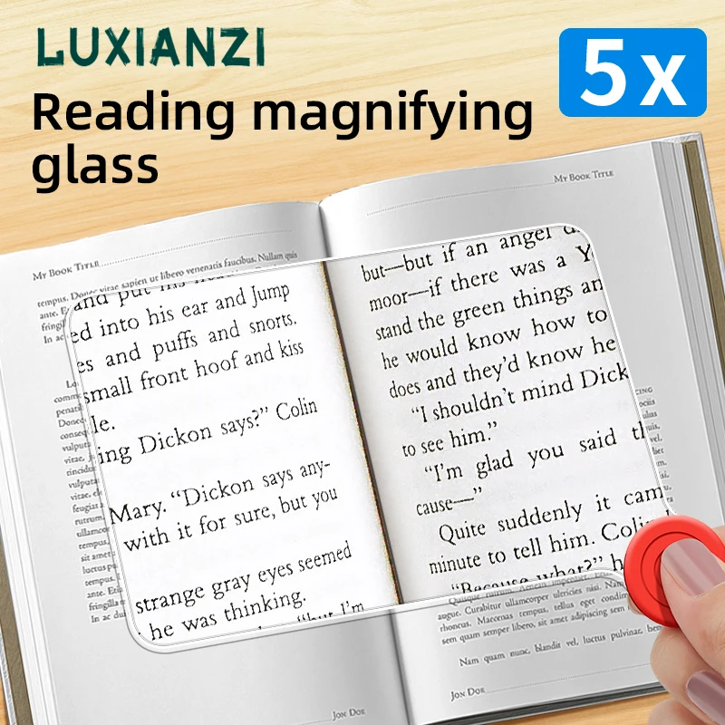 LUXIANZI 5X PVC Magnifier Fresnel LENS Transparent Card Magnifying For Elderly Reading Portable Ultra-Thin Magnifying Glass