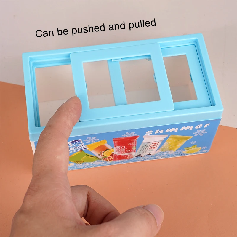 Coffre à glace l'inventaire pour enfants, armoire à crème glacée, congélateur de supermarché, jouets de jeu de simulation, accessoires de maison de beurre, 1:12 courses