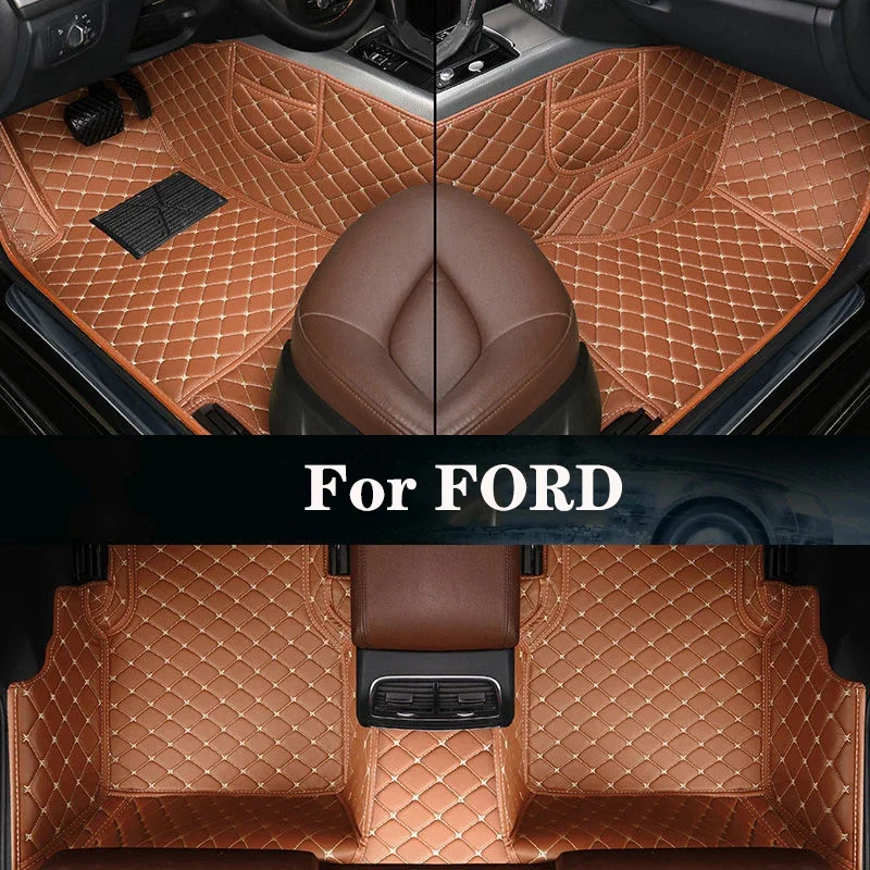 

New Side Storage Bag With Customized Leather Car Floor Mat For FORD Five Hundred i-Max Crown Victoria Police S-MAX Auto Parts