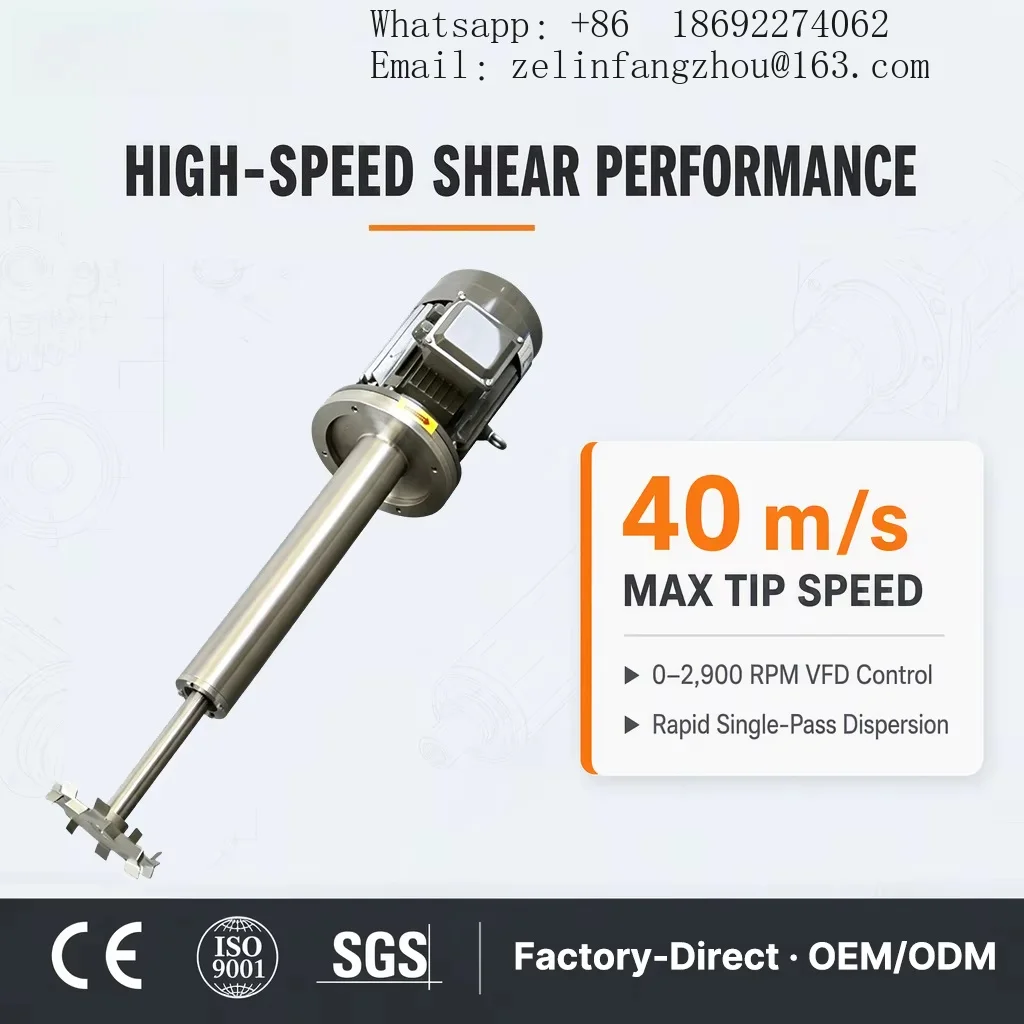 High Speed Disperser 316L Stainless Steel Explosion Proof Hydraulic Lift Variable Frequency 220V 2kW 100-1000L Heavy Duty