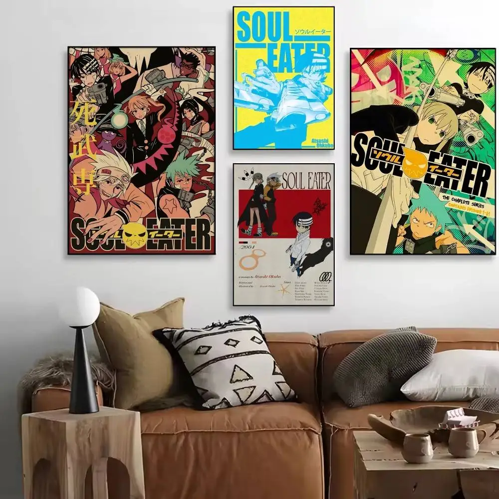 1PC Hot S-Soul Eater Anime Posters HD Print Vintage Wall Art Decor for Home Study Room