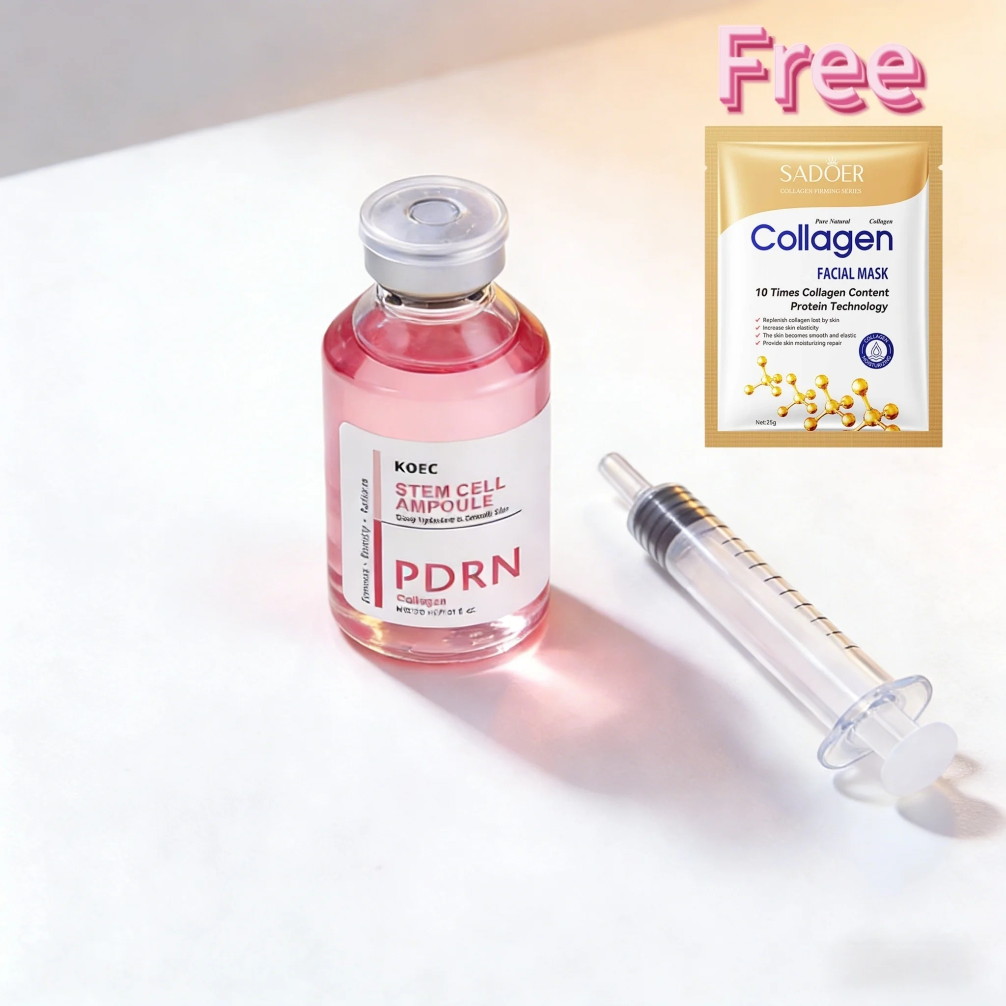 

PDRN Stem Cell Ampoule Rose Serum Deep Moisturizing Anti-aging Repair Collagen Restore Skin Elasticity KOEC Skincare