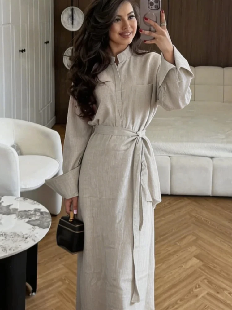 Casual Solid Shirt Pant Suits Women Full Sleeve Lace Up Top Wide Leg Pants Skirts 3 Pieces Set 2026 Summer Autumn Female Suit