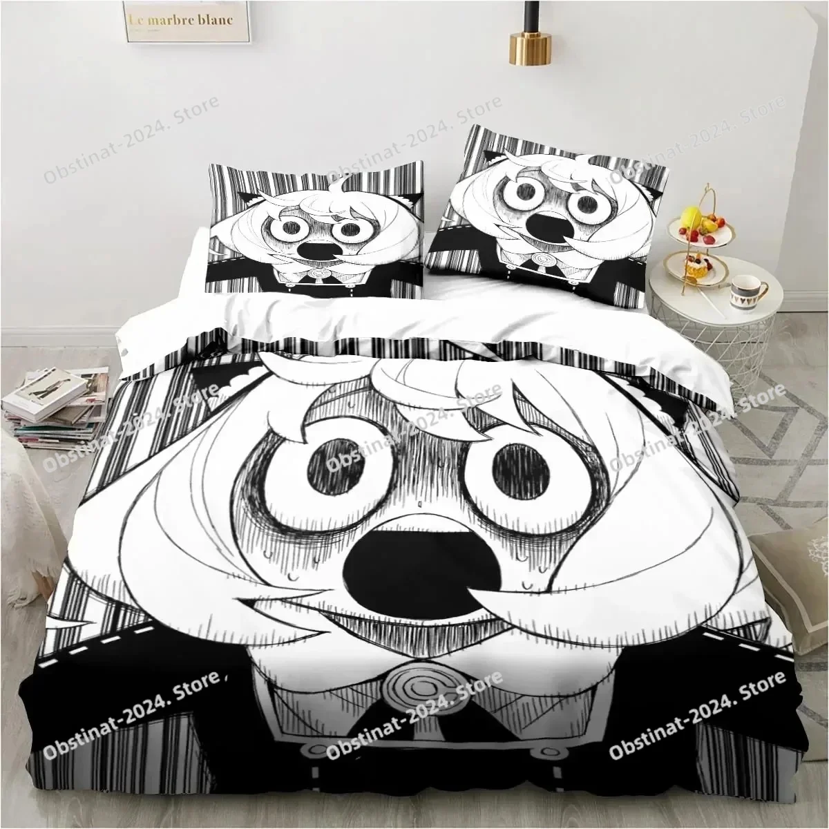 

3D SPY FAMILY Anya Anime Bedding Set Printed Duvet Cover Pillowcase Single Double Style Queen King Size Sets