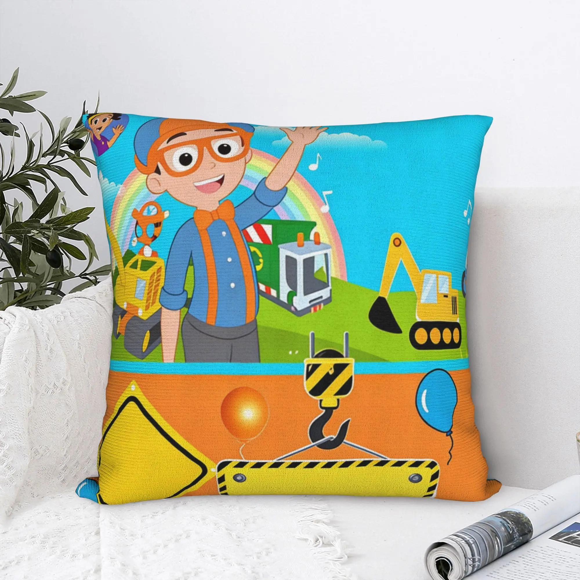 Funda de almohada con dibujos animados B-Blippiing, funda de almohada cómoda, funda de cojín divertida y bonita para sofá, dormitorio, decoración del hogar
