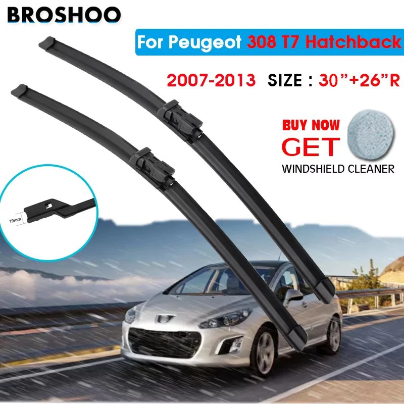 

Car Wiper Blade For Peugeot 308 T7 Hatchback 30"+26"R 2007-2013 Auto Windscreen Windshield Wiper Window Wash Push Button Arm
