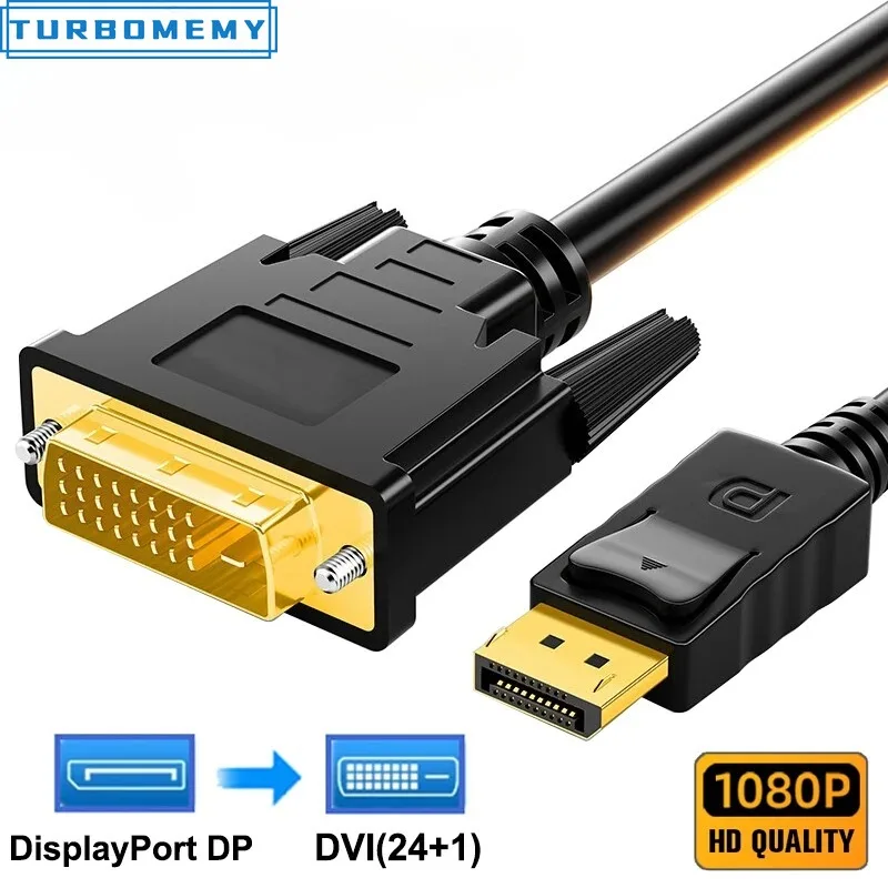 Cable adaptador convertidor Cabos DisplayPort DP a DVI 24+1 HD 1080P DP a DVI para monitor Dell Asus, proyector, ordenador, HDTV