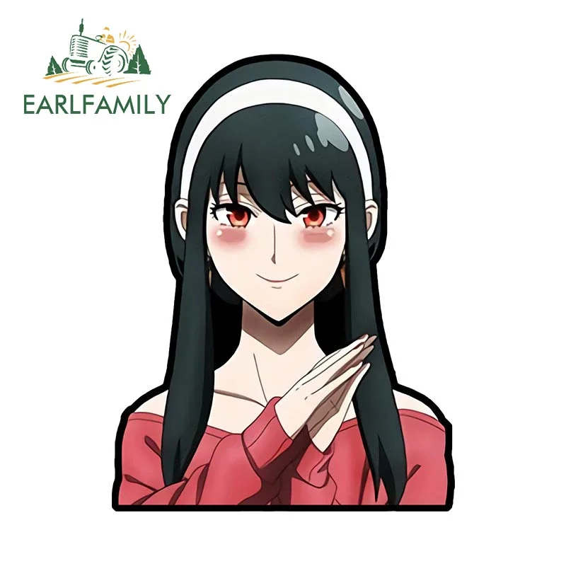 EARLFAMILY Anime Yor Forger Waifu Car Sticker Vinyl Chibi Peeker Window Decal JDM Graffiti Car Motorcycle Stickers view 4