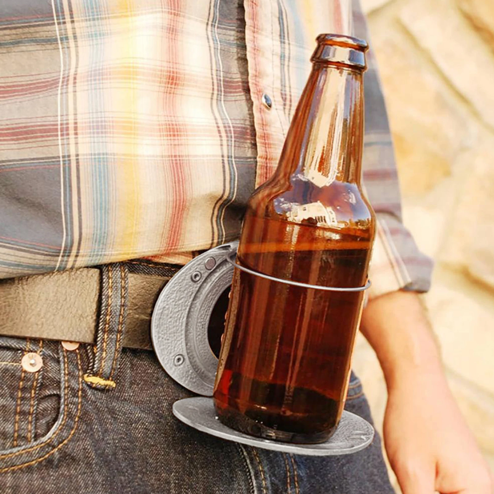 Beer Belt Buckle Durable Beer Bottle Buckle Drink Holder Heavy Duty Hand Bag Portable Beer Bottle Belt Rack For Camping Picnic