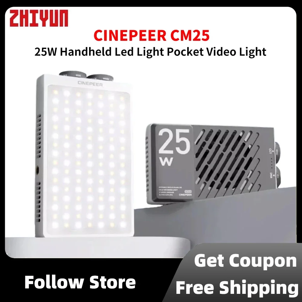 ZHIYUN CINEPEER CM25 25W Bi Color Handheld Led Pocket Video Light Photo Shoting Fill Light Photography Lighting