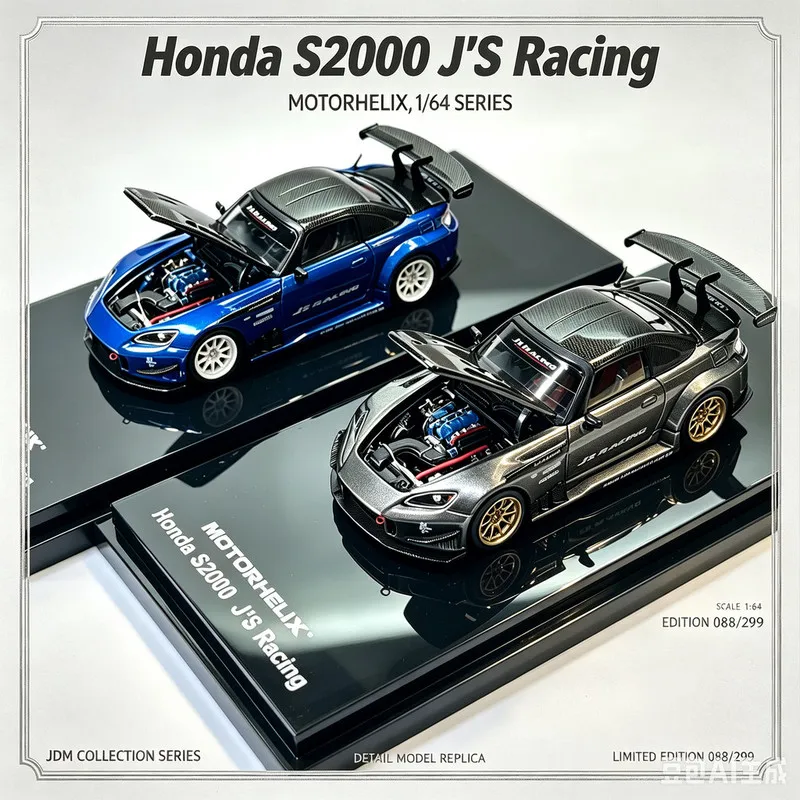 MotorHelix-MH 1/64 Honda S2000 J's Racing Diecast Car Model Alloy Simulation Collection Toy Gift For Boys#peetyeee