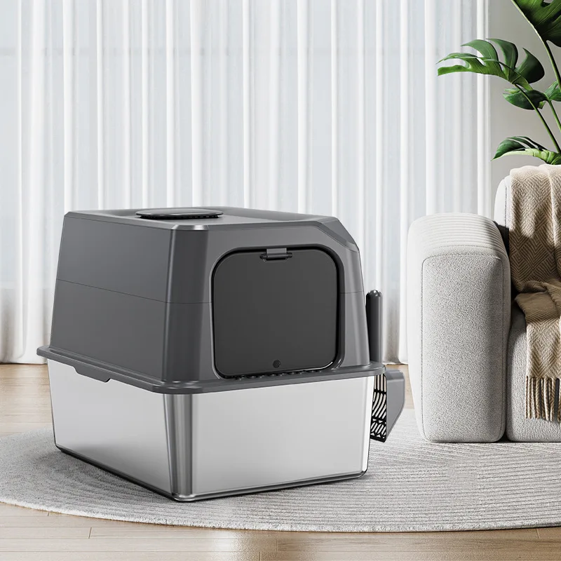 Automatic Self Cleaning Cat Litter Box Large Covered Deodorizing Cat Toilet Quiet Auto Scoop Easy Clean Cat Sandbox Cat Box_voghion.com
