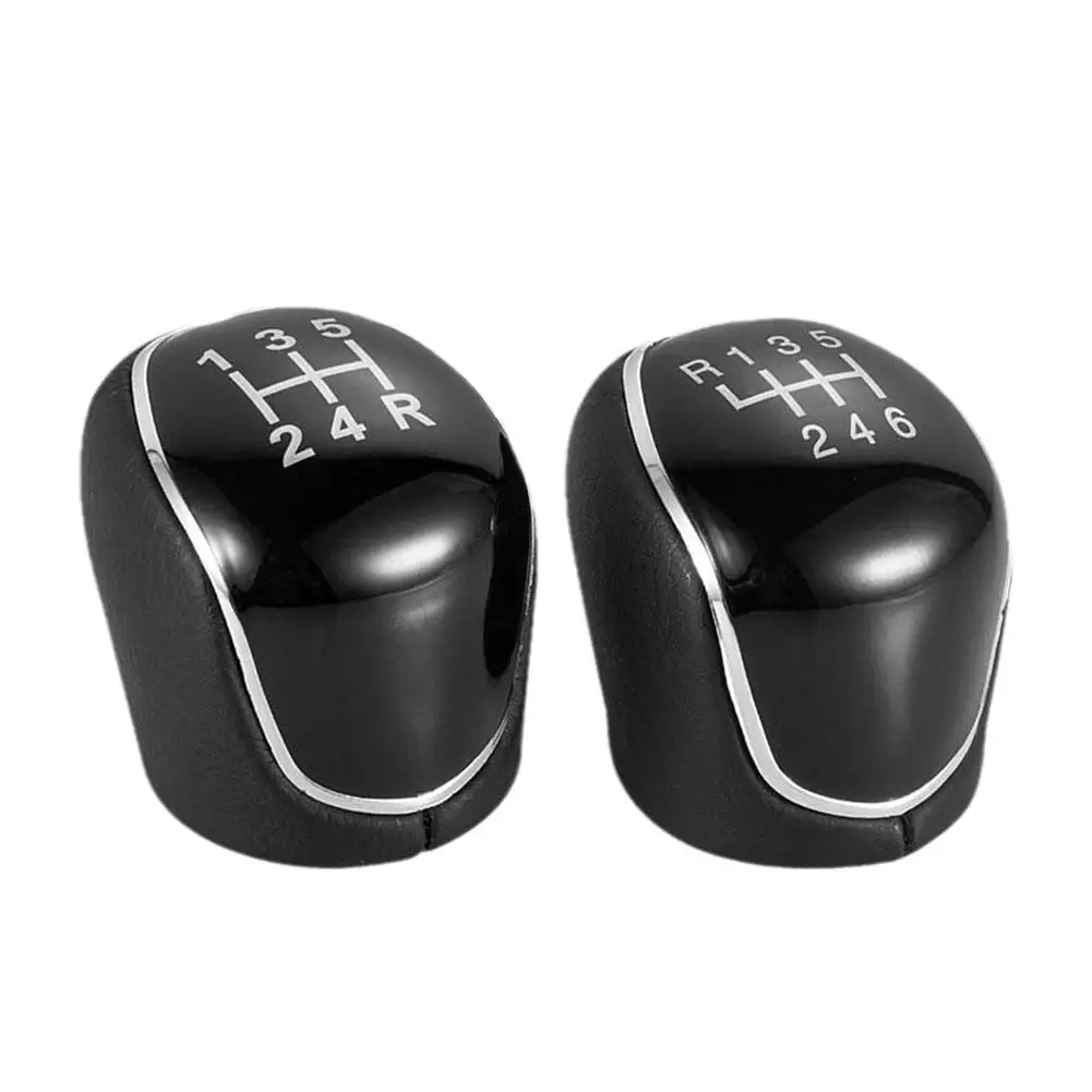 6/5 Speed Gear Shift Knob for FORD Mondeo Mk4 S-Max C-Max Focus Mk2 Kuga Leather Shifter Lever Arm Headball Car Accessories