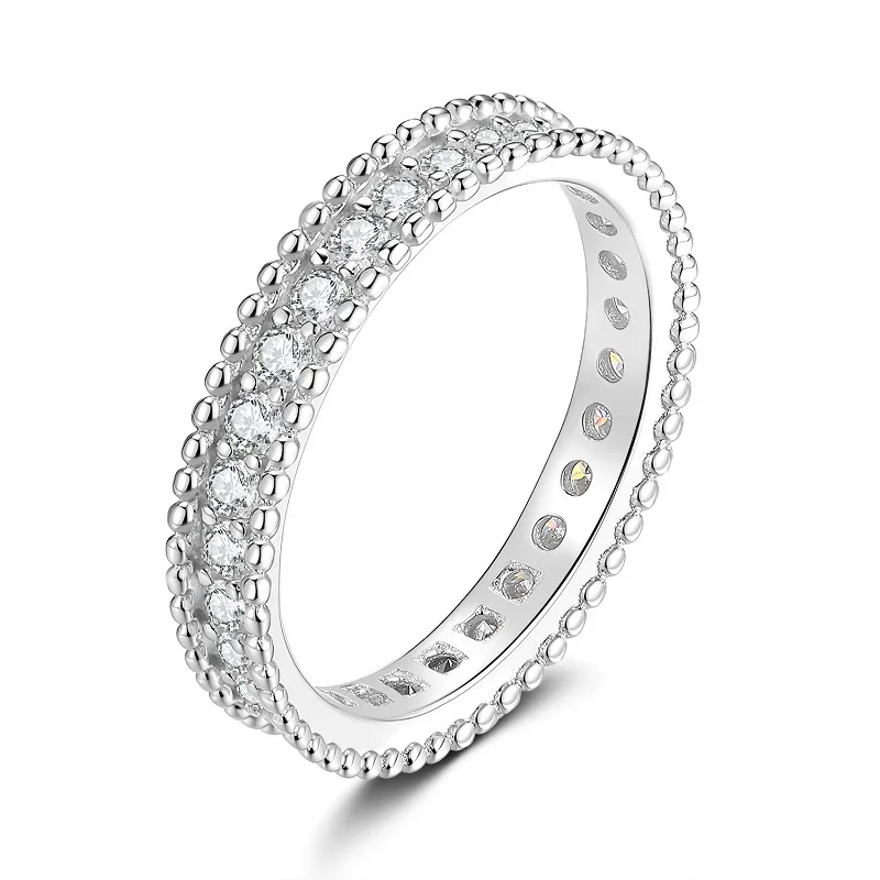 

Apaison Luxury Sparkling Full Moissanites Women Wedding Ring - 925 Sterling Silver Anniversary Jewelry Gift-Size 5~9