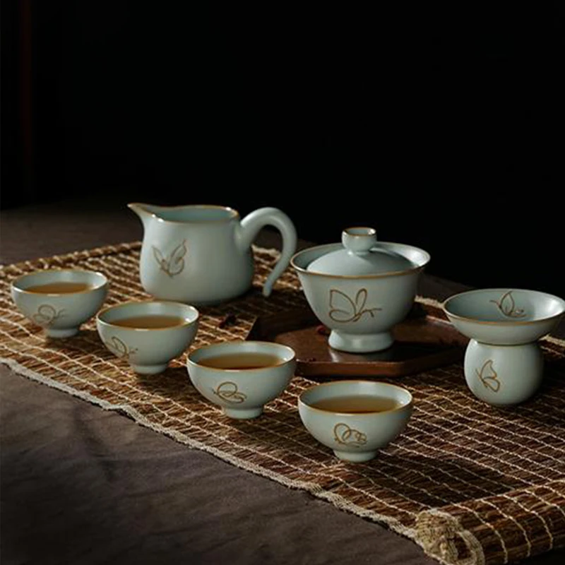 

High-end handmade purple clay pot set Chinese tea set