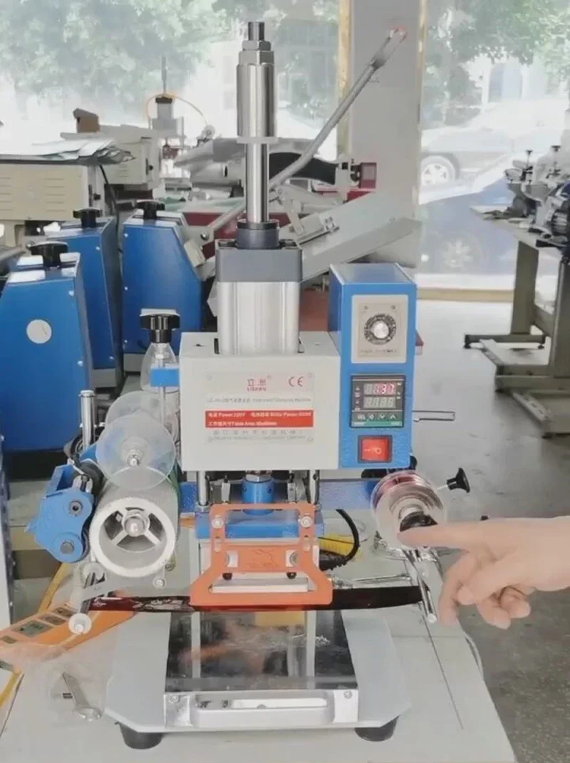 1pc 120*80MM Kraft Paper Pneumatic Heat Press Leather Soldering Iron LOGO Embossing Machine Invitation Logo Hot Stamp