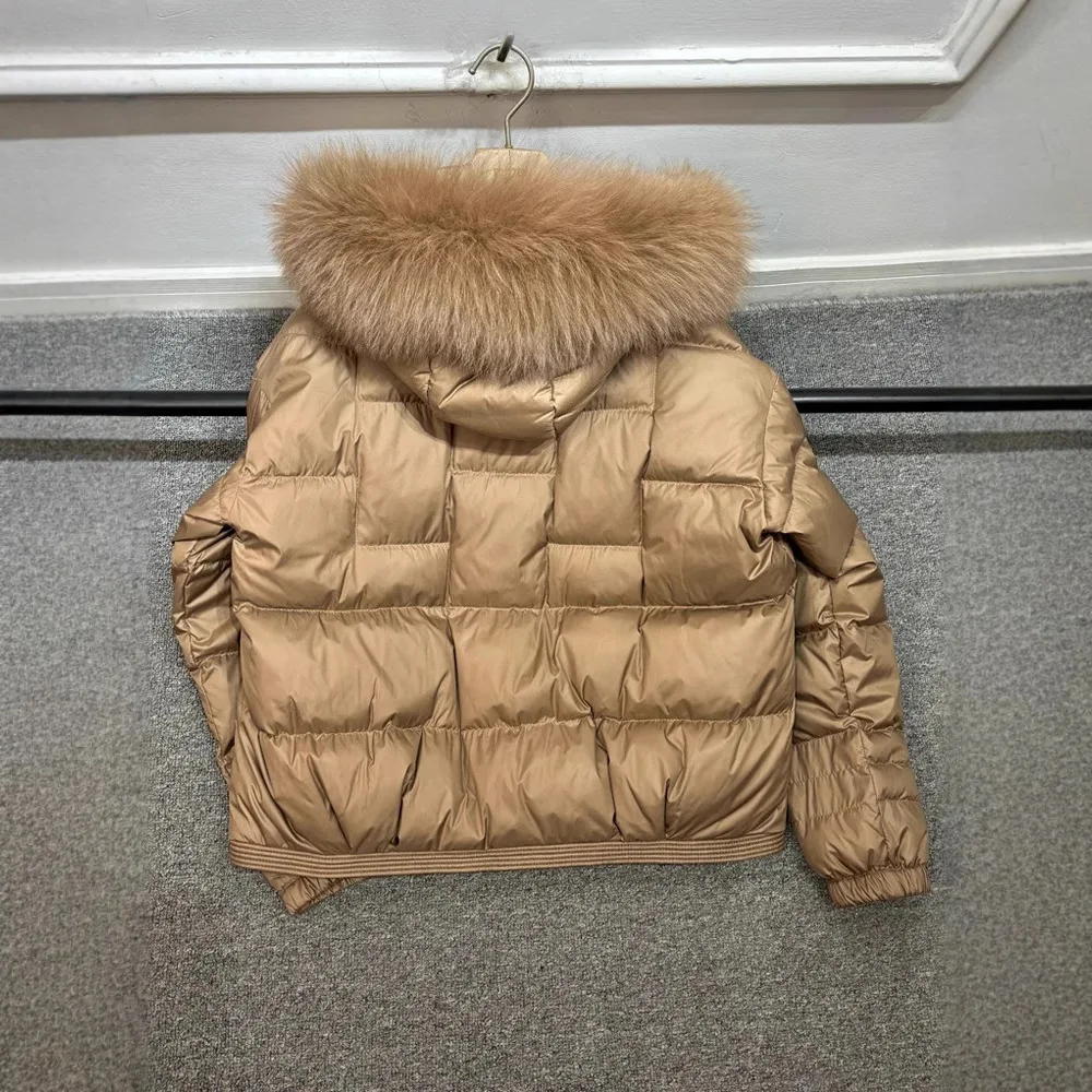 2025 ملابس نسائية مزاجه قصيرة الفراء طوق المرقعة معطف بأزرار شتاء جديد 0920