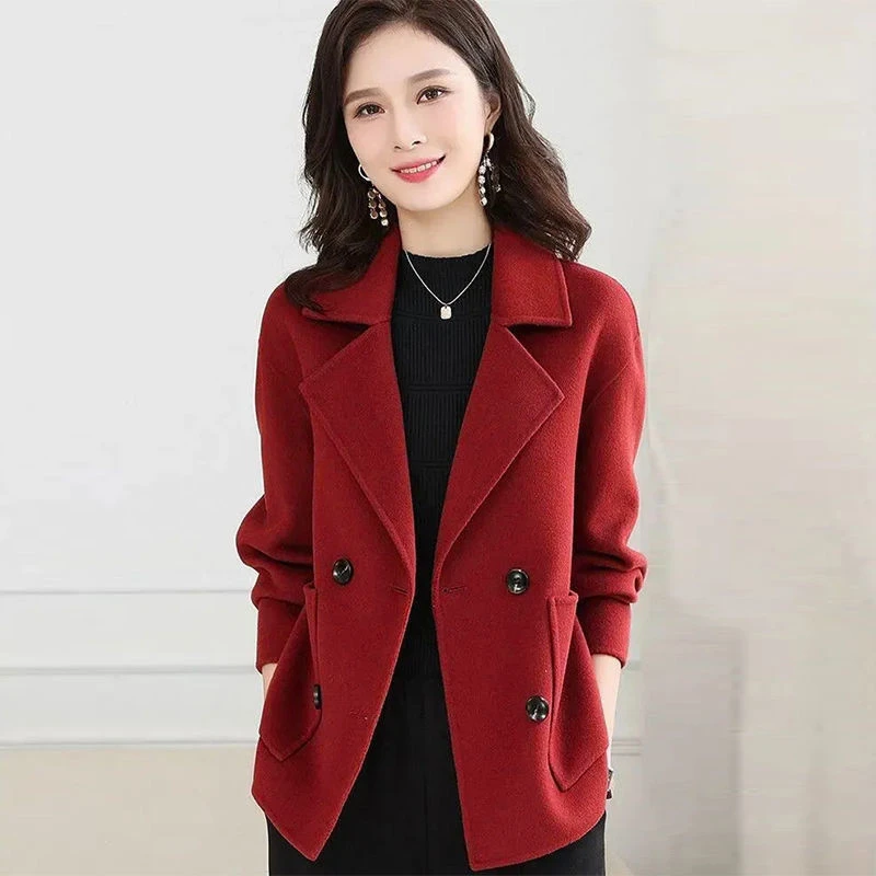 

2023 Autumn New Elegant Loose Temperament Versatile Women's Wool Jacket Fashion Comfortable Female Woolen Coat