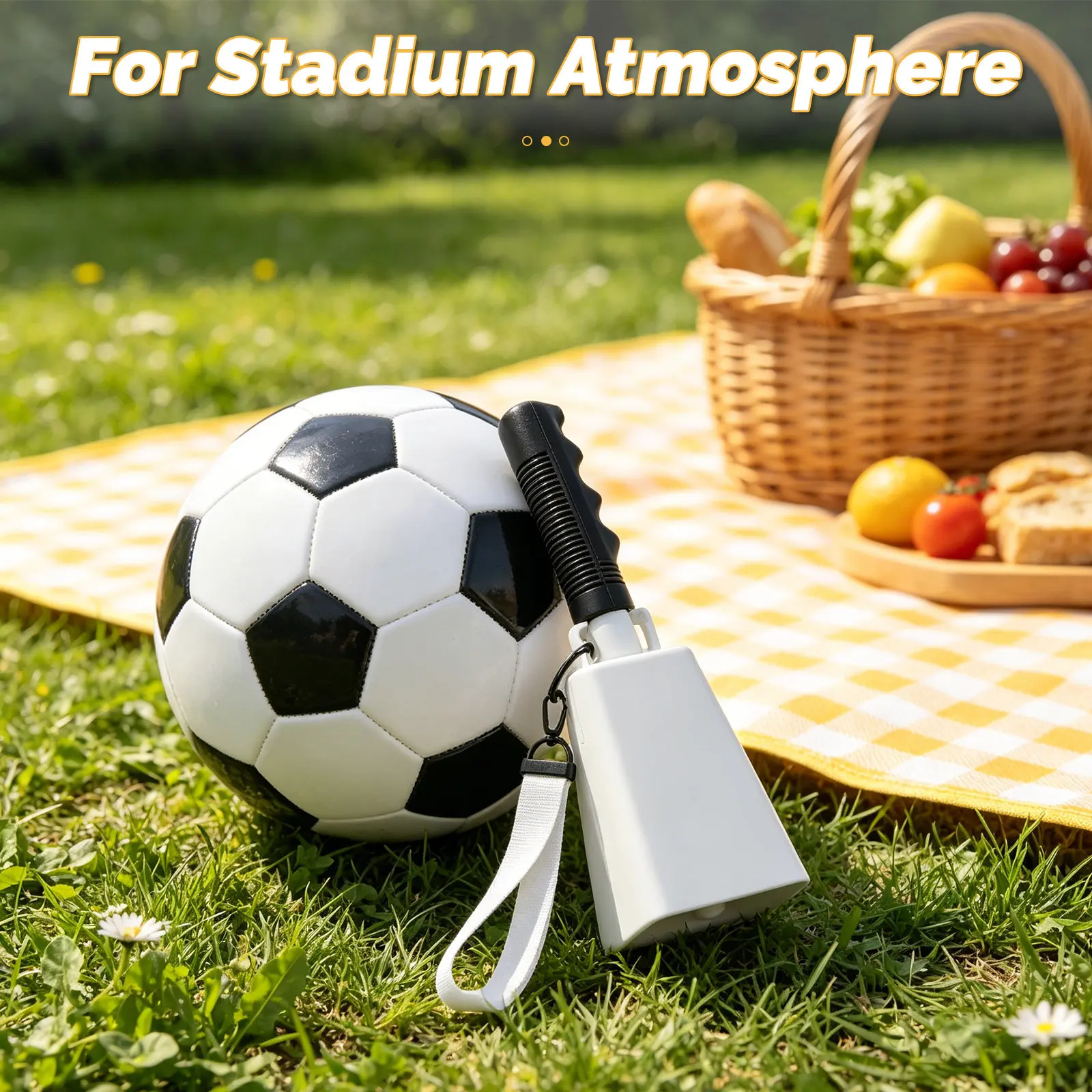 Large 9 Inch Football Game Cowbell Metal Cow Bell Noise Maker Handle Loud Cheering Bell Sport Event Noise Maker for Fans