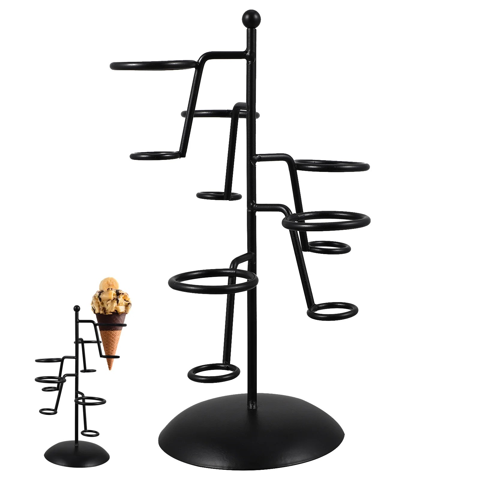 

1pc Ice Cream Cone Holder Stand 5 Holes Base Smooth Finish For Party Bakery Dessert Shop Ice Cream Display Rack Cone Storage