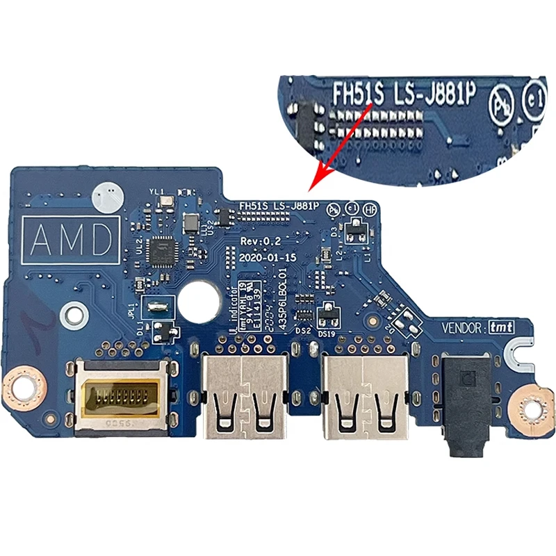 Imagem -03 - Placa de Áudio Usb Enternet Acer Nitro An51555 56 57 44 45 46 N20c1 Ls-j871p Ls-j881p Ls-j891p Ls-k851p Ls-l031p 100 Testado