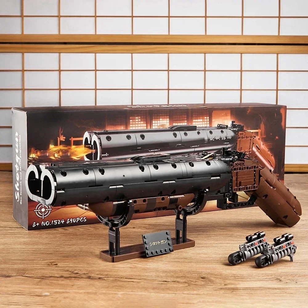 

Creative Military Hobbies Shotgun Building Blocks Bricks Gun Weapons With Bullet Model Assembly Toys Kid Birthday Gifts for Boys