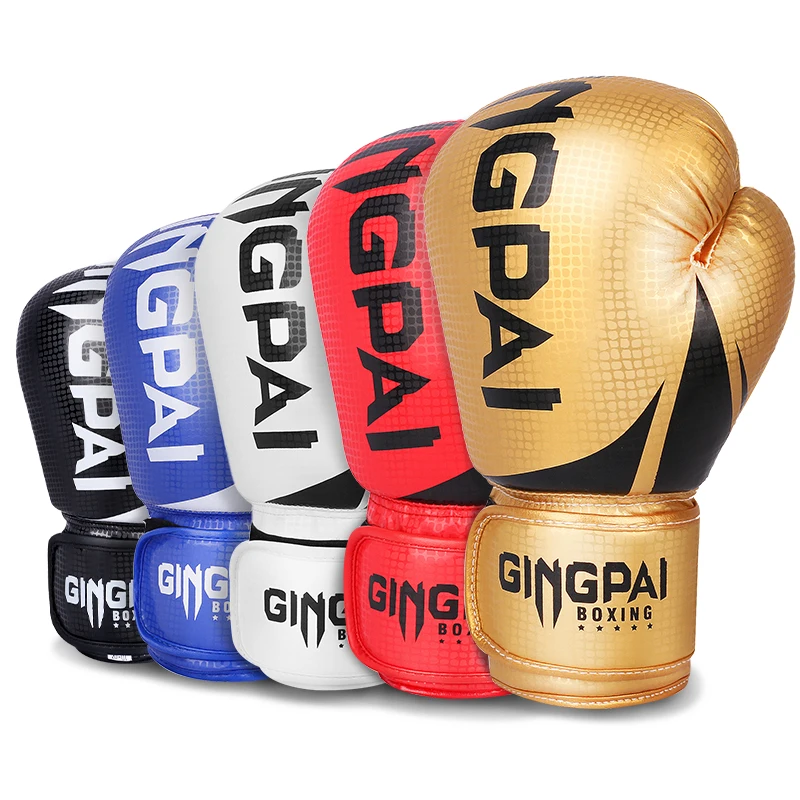 Alta qualidade adultos mulheres/homens luvas de boxe couro mma muay thai boxe de luva luvas sanda equipamentos de ginástica 8 10 12 6 oz boks