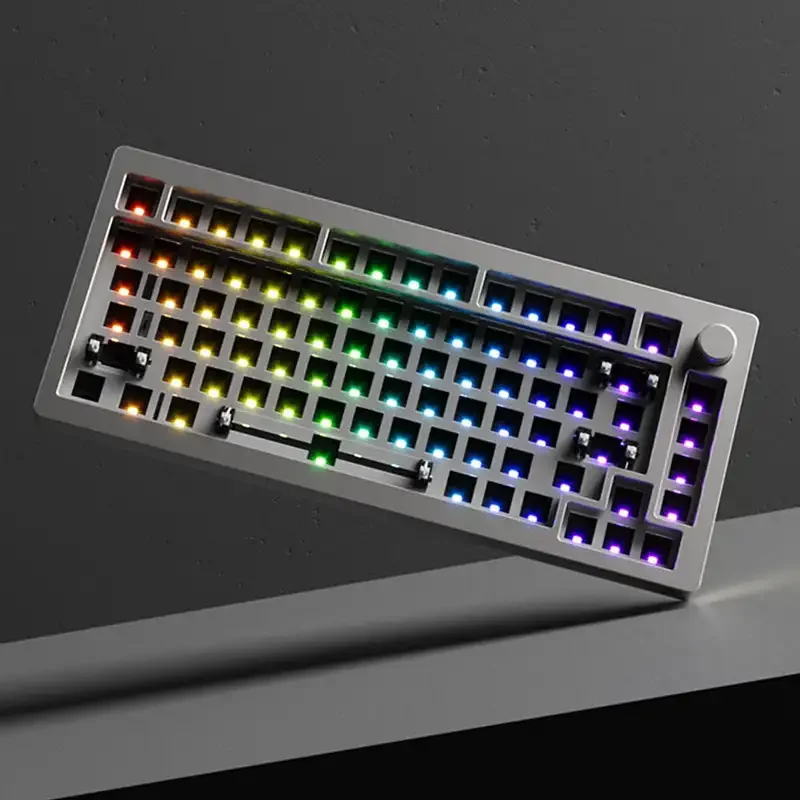 

Для M1W Многорежимный комплект Barebone 75% Механическая алюминиевая прокладка Клавиатура с горячей заменой South-Facing RGB Подсветка