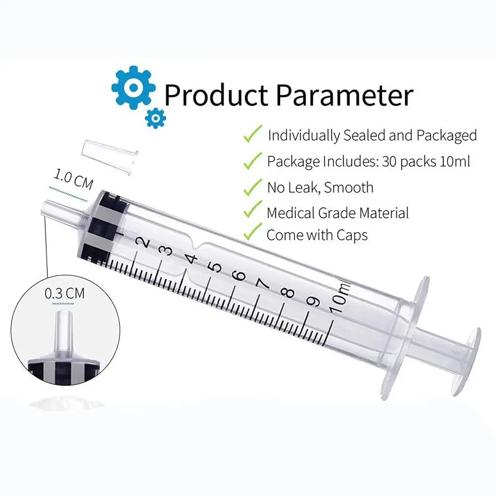 

1/30Pcs Transparent 10ml/cc Plastic Syringe Durable Large Syringes Tools Pets Feeding Accessories Industrial & Scientific