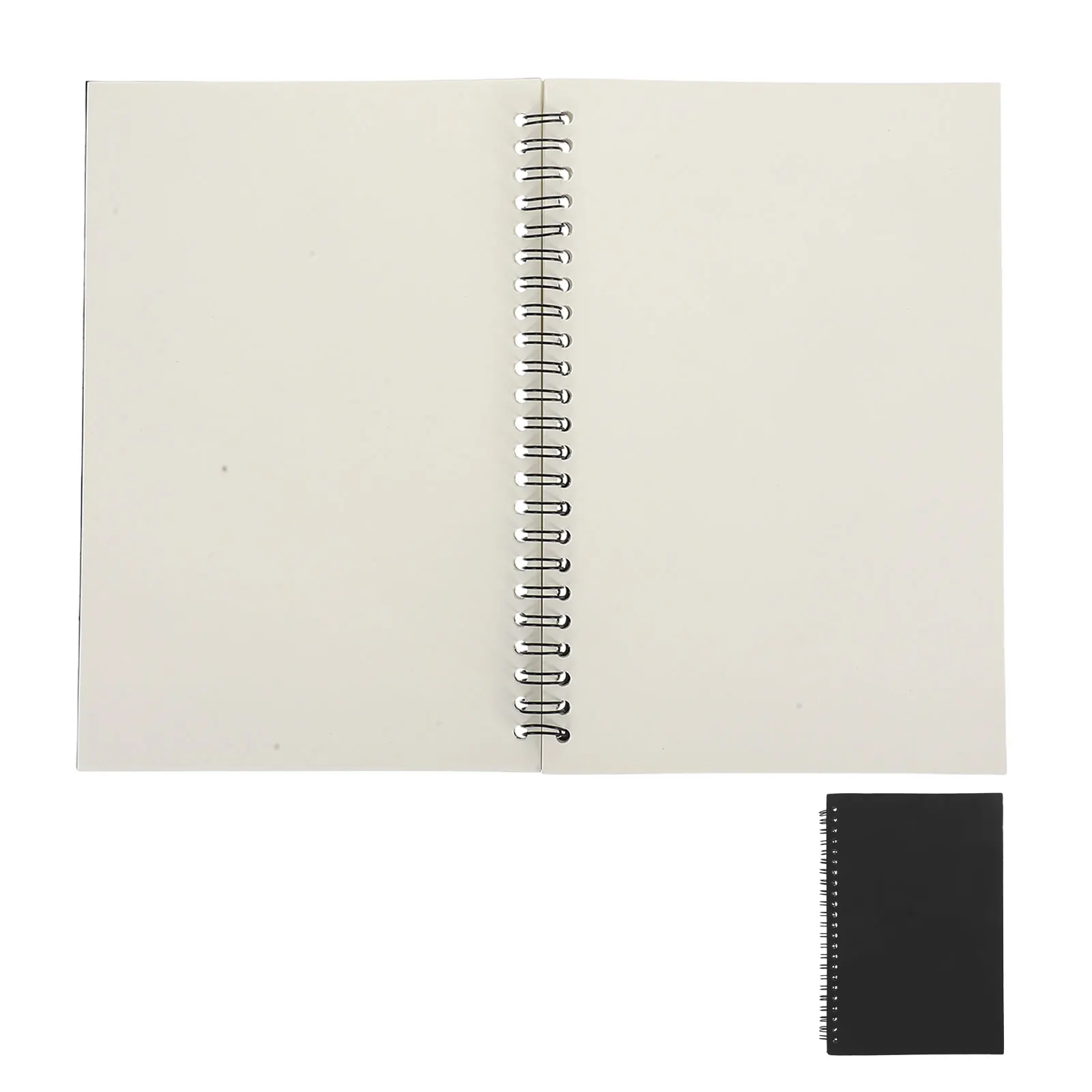 

Vintage Kraft Paper Spiral Journal Planner Diary Notebook for Students Office Writing Drawing (Black Cover)