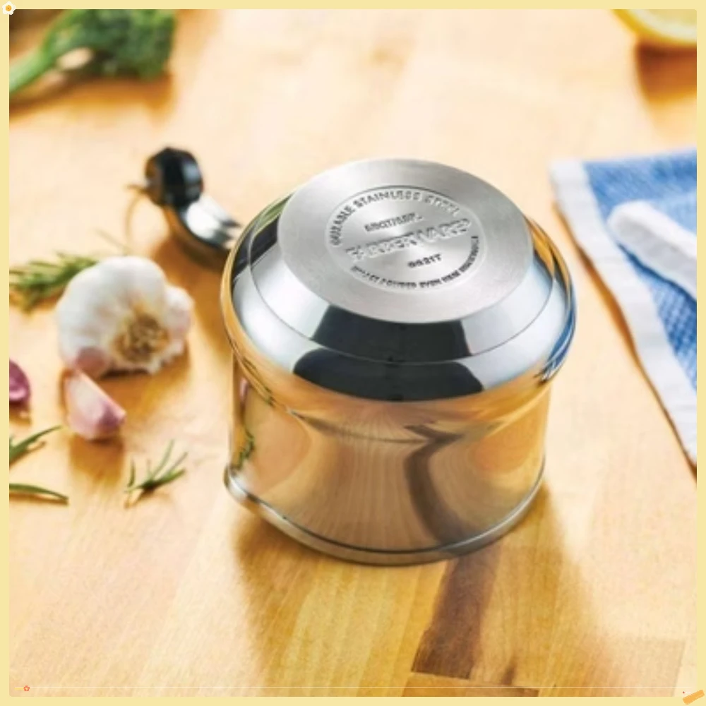 Aquecedor de manteiga de aço inoxidável 0,625QT, pote de derretimento antiaderente para controle preciso de temperatura, cozimento e fabricação de molho