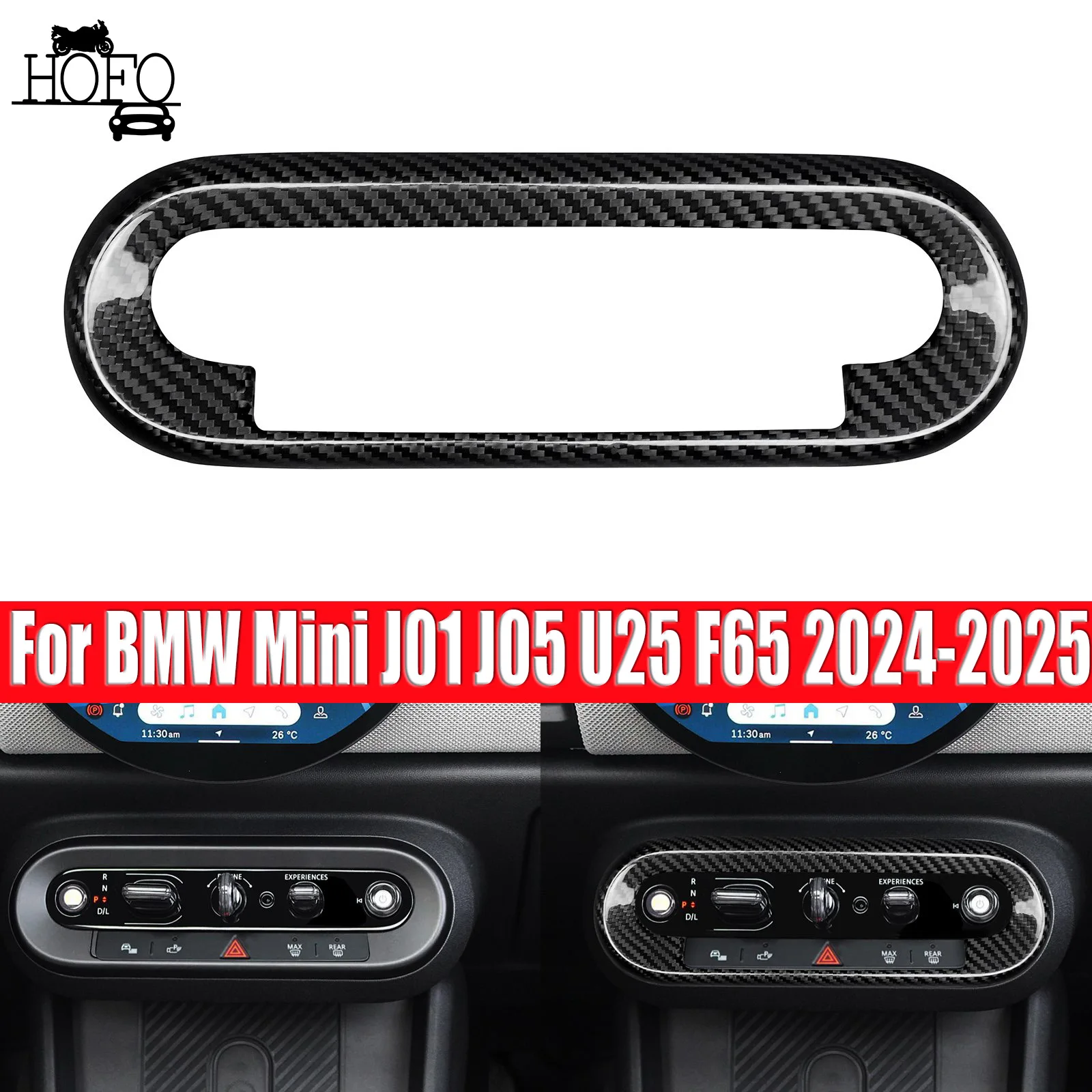 

Для BMW Mini J01 J05 U25 F65 красный черный настоящий жесткий углеродное волокно накладка на центральную консоль