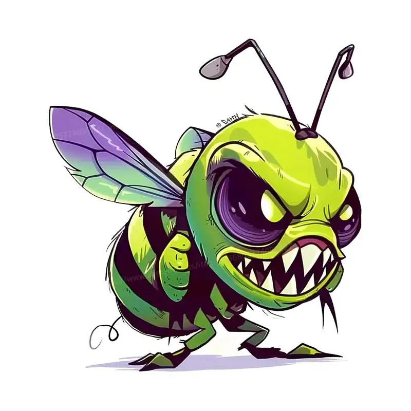 

Violent Bee Cartoon Sticker Vinyl Decal Waterproof Rear Window Motorcycle Camper Bumper Truck Laptop Decoration SH1067