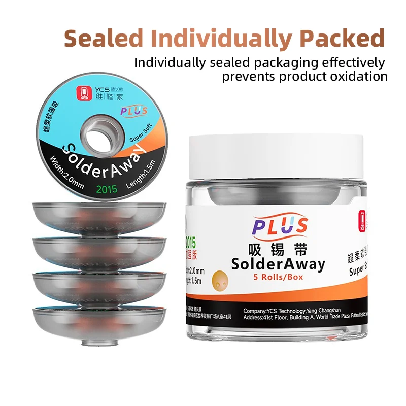 YCS Repair Home Super Soft Plus 2,0 мм оловянная поглощающая лента, проволочная лента для быстрого удаления остатков теплопроводности для электроники
