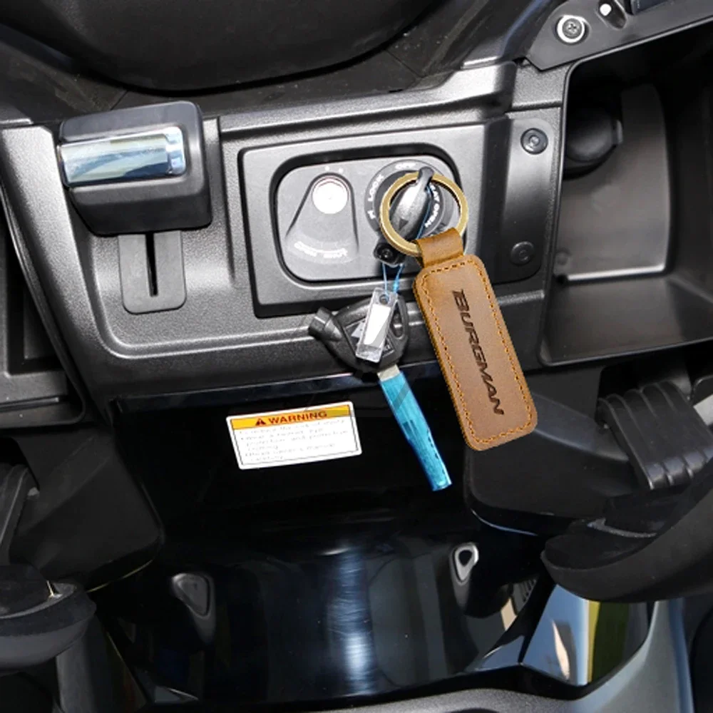 

Motorcycle Keychain Motocross Cowhide Key Ring Fits for Suzuki Burgman 200 400 ABS Scooter