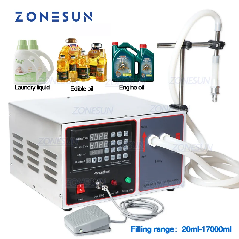 

ZONESUN ZS-GFK17B, полуавтоматическая машина для розлива, машина для розлива масла, парфюма, молока, воды, жидких Бутылок