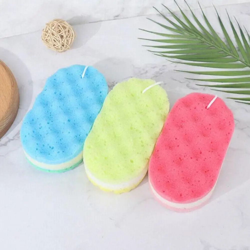 Three-layer Bath Sponge Body Brush Skin Clean Massage Cleaning Shower Brushes Kids Adults Foam Scrubbing Towel Rope Holder