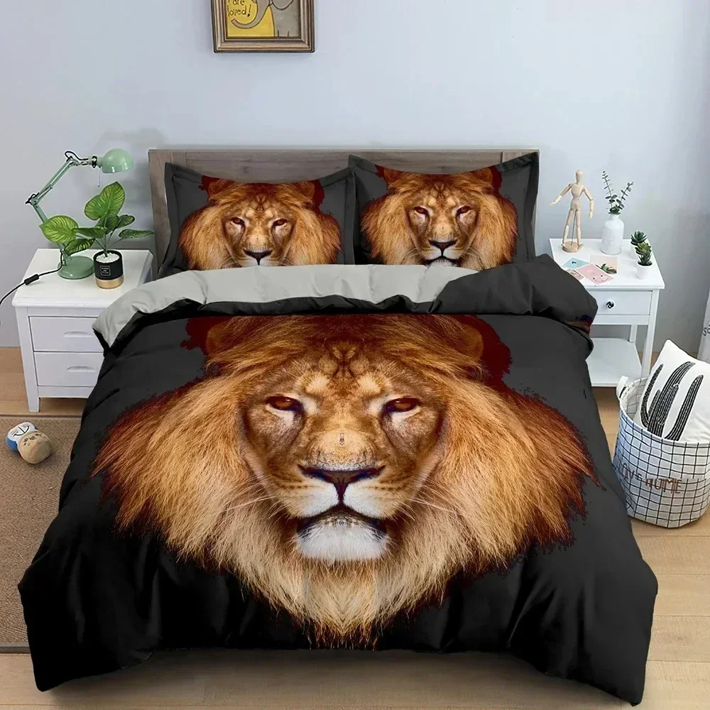 Top Animal Lion Pattern Duvet Cover Set 3D Printed Bedding Set Bedclothes For Bedroom Decor King Queen Twin Size Home Textile