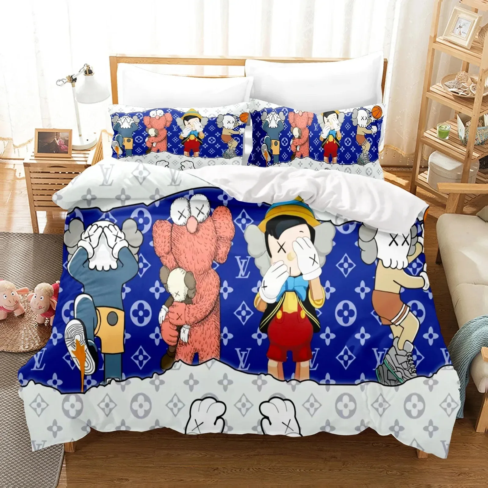 Sesame Street printed 3D Elmo Bedding Sets,Anime bed supplies set duvet cover bed comforter set bedding set