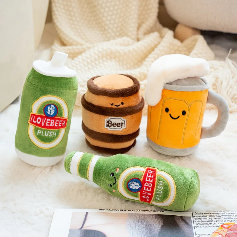 

Creative Beer Series Plush Toys Wine Glasses Can Bottle Adorable Simulation Stuffed Toys Kids Toys Birthday Surprise Gifts