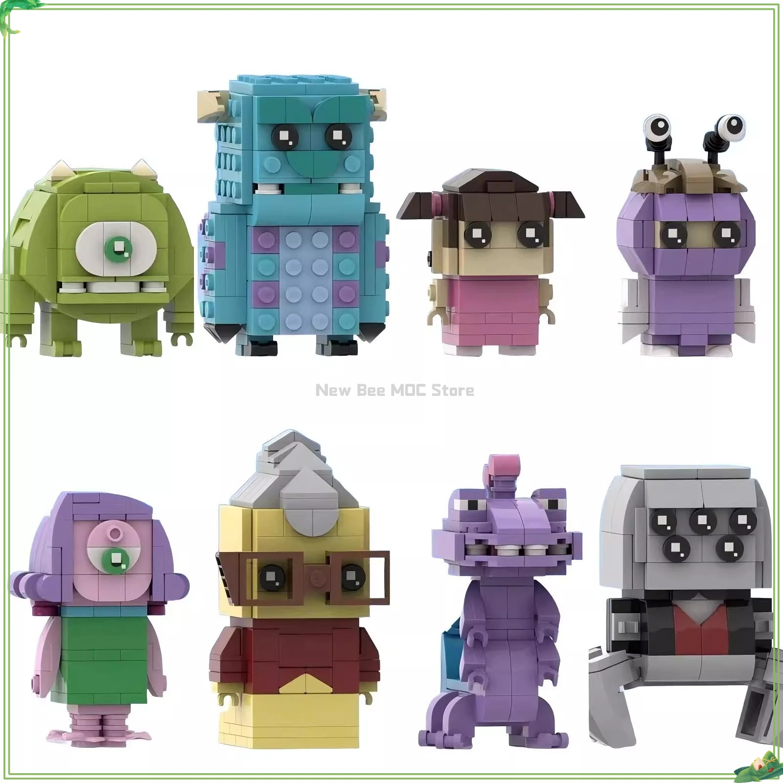 

MOC мультяшные аниме-фигурки Monster Company, набор строительных блоков, милая кукла-монстр с большим глазом, модель DIY, детские игрушки-головоломки, подарок на день рождения