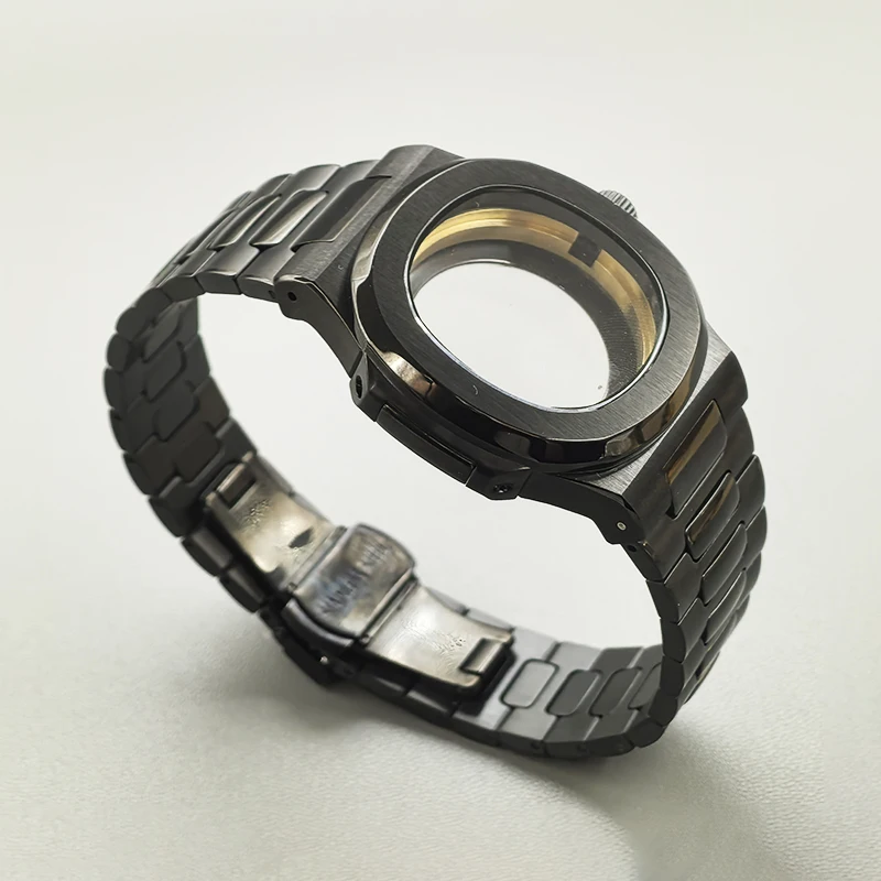 40mm Nautilus Watch Case NH35 Case Sapphire Crystal Glass Fit for NH35 NH36 4R35 7S Movement Transparent Back Cover Refit Parts