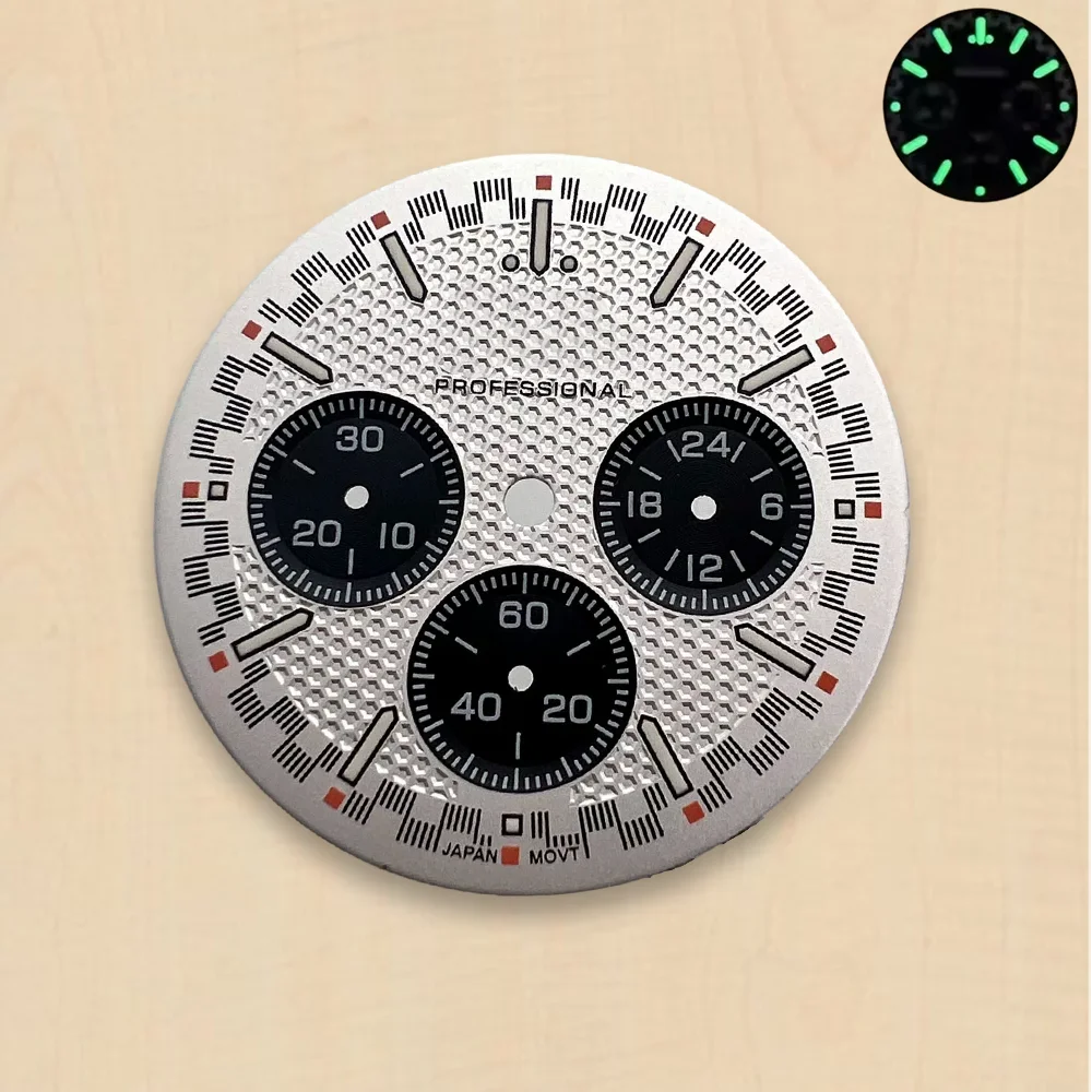 Green Luminous Speed High-Quality Dial 32.5mm S Dial Fit VK63 Movement 32.5MM vk63 Watch Modification Accessories - view 6
