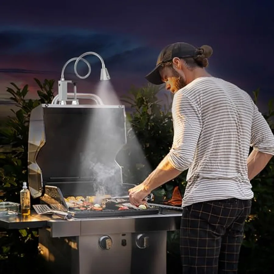 BBQ Grill Lights Magnetic Base Super-Bright LED Lights-360 Degree Flexible Gooseneck Weather Resistant Task Lighting Barbecue G