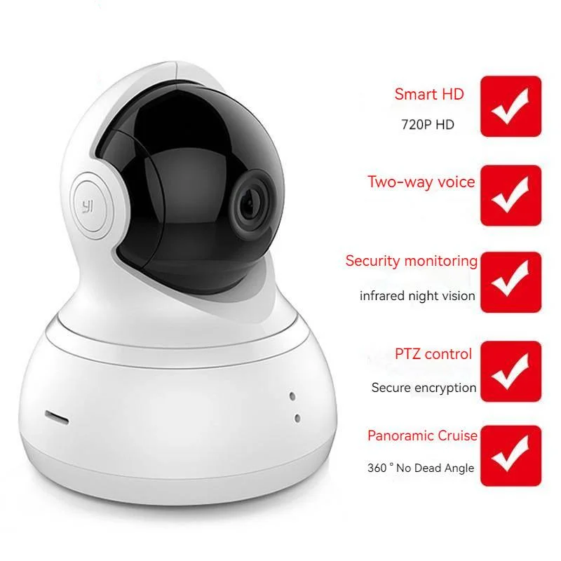 YI Dome 1080p HD Camera CCTV IP 360° Detection Wifi Wireless Night Vision IR Two-Way Audio Security Surveillance System