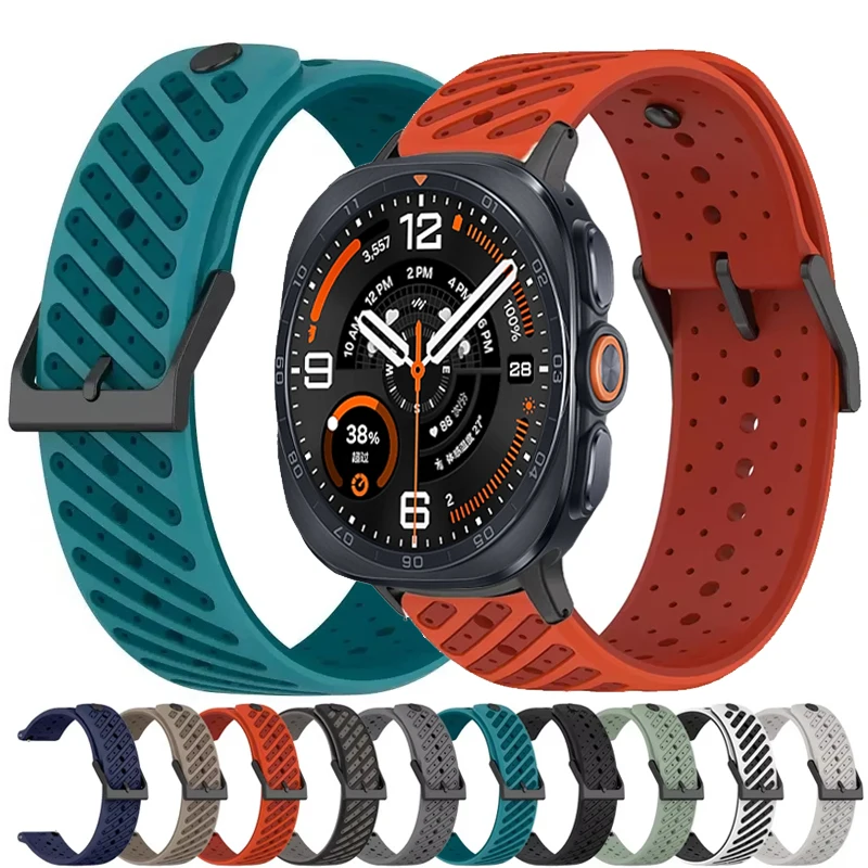 Breathable Silicone Band For Samsung Galaxy Watch 9 8 40 44mm/8 Classic 46mm Sport Strap For Galaxy Watch Ultra2/Ultra 2025 47MM