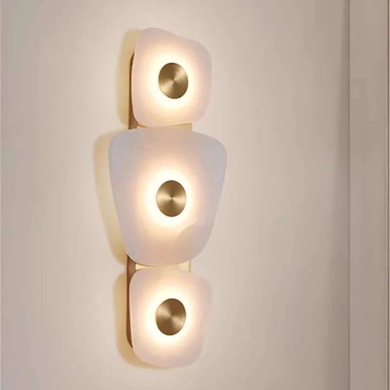 

SANDYHA Nordic Marble Wall Lamp Modern Living Room Background Wall Light LED Lighting Fixture For Bedroom Hallway And Home Decor